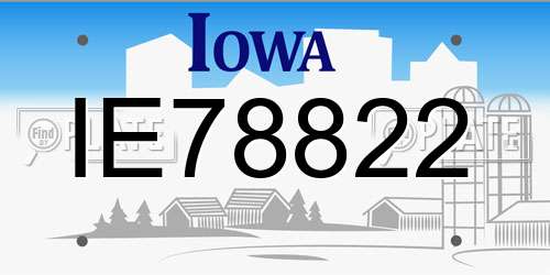 IE78822 Iowa License Plate