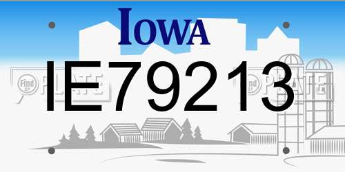 IE79213 Iowa License Plate