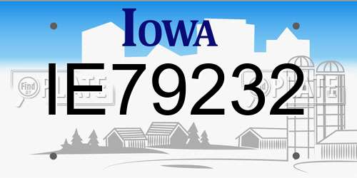 IE79232 Iowa License Plate