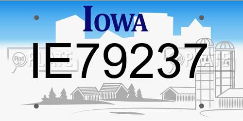 IE79237 Iowa License Plate