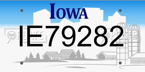 IE79282 Iowa License Plate