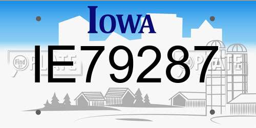 IE79287 Iowa License Plate
