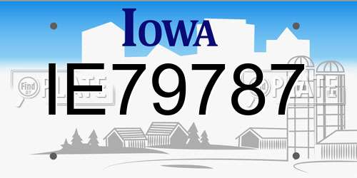 IE79787 Iowa License Plate