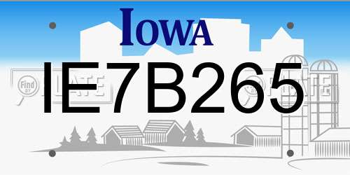 IE7B265 Iowa License Plate
