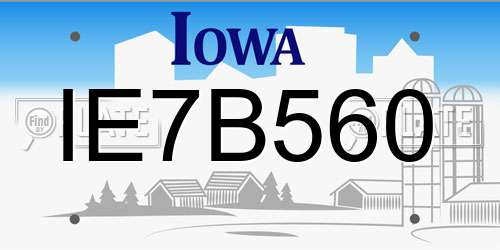 IE7B560 Iowa License Plate