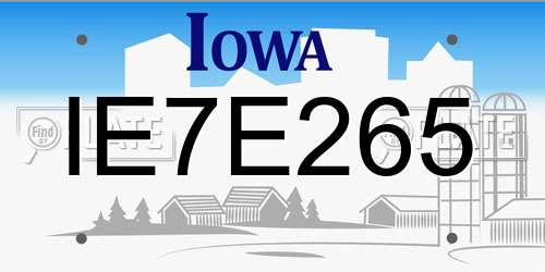 IE7E265 Iowa License Plate