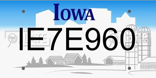 IE7E960 Iowa License Plate