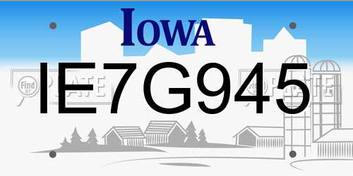 IE7G945 Iowa License Plate