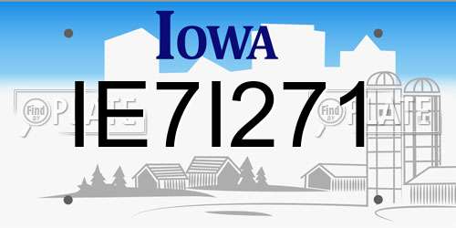 IE7I271 Iowa License Plate