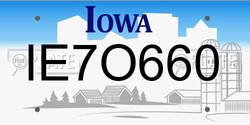 IE7O660 Iowa License Plate