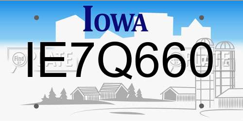 IE7Q660 Iowa License Plate
