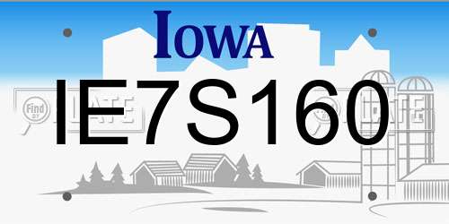 IE7S160 Iowa License Plate