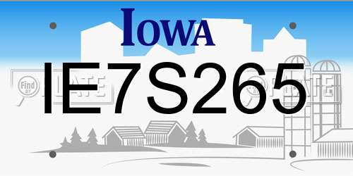 IE7S265 Iowa License Plate