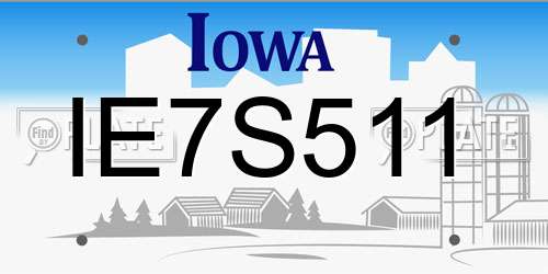 IE7S511 Iowa License Plate