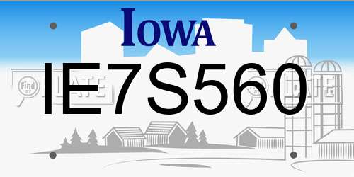 IE7S560 Iowa License Plate