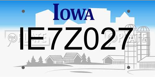 IE7Z027 Iowa License Plate