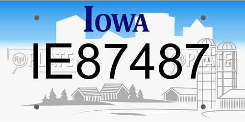 IE87487 Iowa License Plate