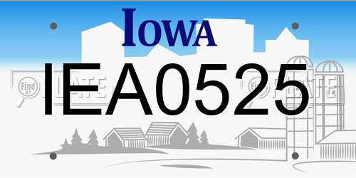 IEA0525 Iowa License Plate