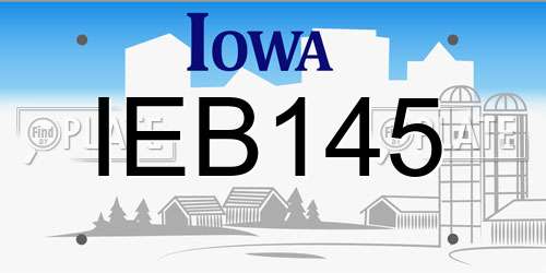 IEB145 Iowa License Plate