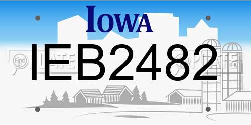 IEB2482 Iowa License Plate