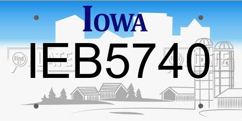 IEB5740 Iowa License Plate