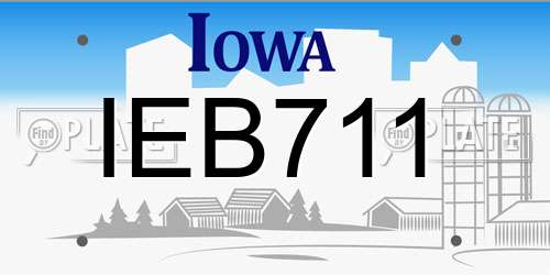 IEB711 Iowa License Plate