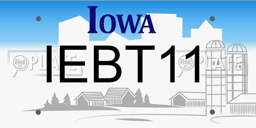 IEBT11 Iowa License Plate