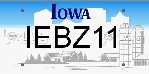 IEBZ11 Iowa License Plate