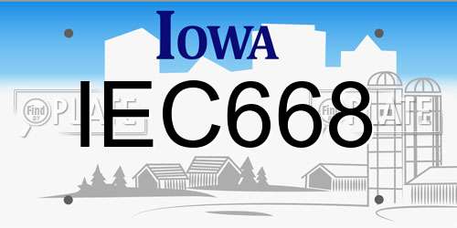 IEC668 Iowa License Plate