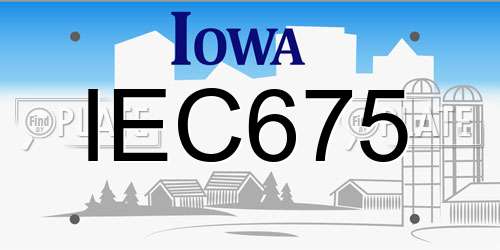 IEC675 Iowa License Plate
