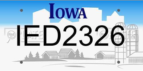 IED2326 Iowa License Plate