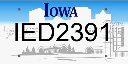 IED2391 Iowa License Plate