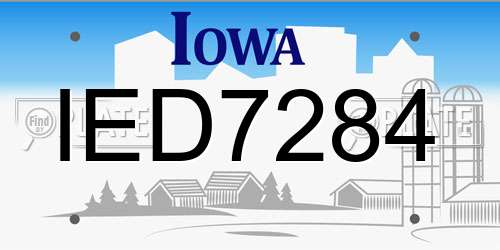 IED7284 Iowa License Plate