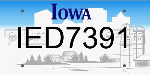 IED7391 Iowa License Plate