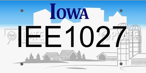 IEE1027 Iowa License Plate