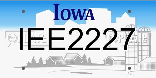 IEE2227 Iowa License Plate