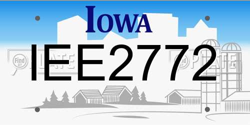 IEE2772 Iowa License Plate