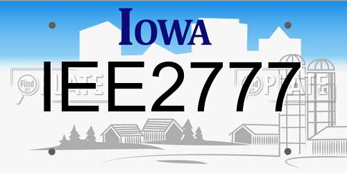 IEE2777 Iowa License Plate