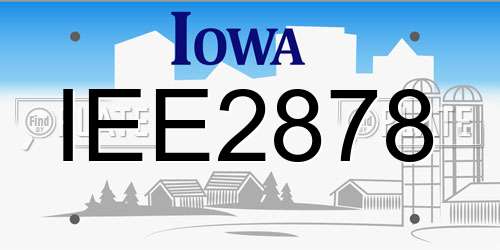 IEE2878 Iowa License Plate