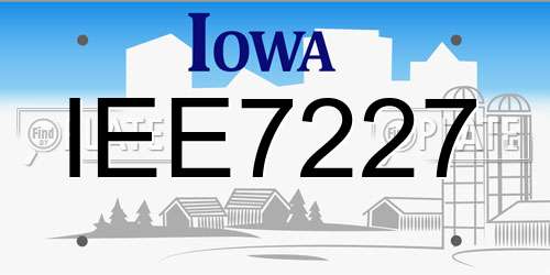 IEE7227 Iowa License Plate