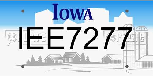 IEE7277 Iowa License Plate