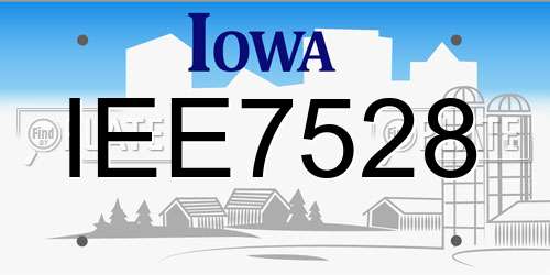 IEE7528 Iowa License Plate