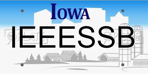 IEEESSB Iowa License Plate