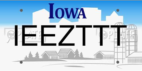 IEEZTTT Iowa License Plate