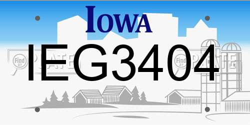 IEG3404 Iowa License Plate