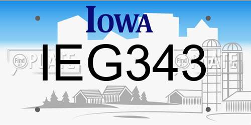 IEG343 Iowa License Plate
