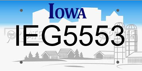 IEG5553 Iowa License Plate