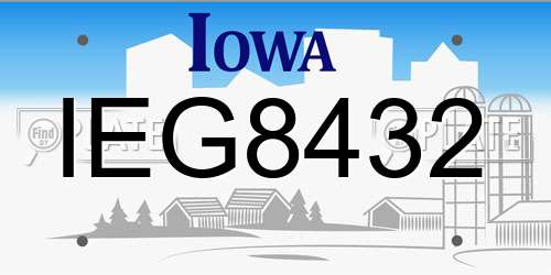 IEG8432 Iowa License Plate