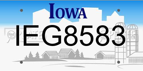 IEG8583 Iowa License Plate