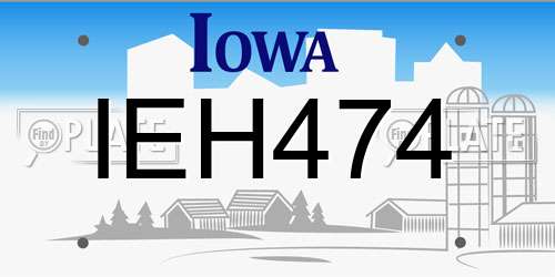 IEH474 Iowa License Plate